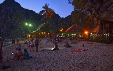 Krabi, Thailand - Tonsai Bay Evening Beach Scene