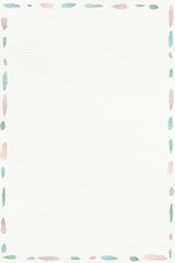 Watercolor brush strokes frame on paper background