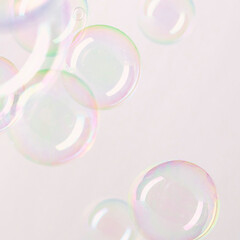 Colorful bubble pastel pink background