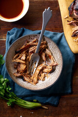 Pulled pork with barbecue sauce