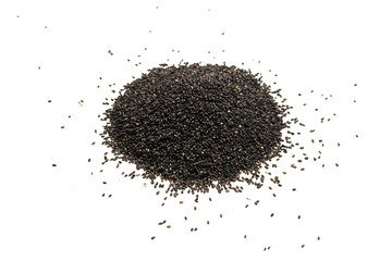 Seeds of a black sesame.