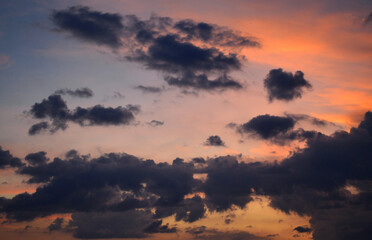 Krabi, Thailand - Tonsai Bay Sky & Clouds at Sunset