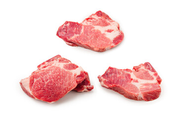 Fototapeta premium Raw pork isolated on white background.
