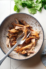 Pulled pork with barbecue sauce