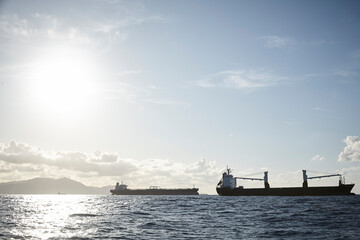 view over water with a sunny sky 