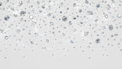 Diamonds on a white background. 3d illustration