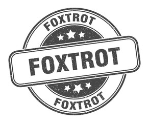 foxtrot stamp. foxtrot label. round grunge sign