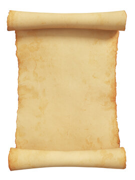  Medieval paper scroll or parchment. Clipping path included. 