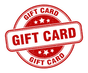 gift card stamp. gift card label. round grunge sign