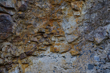 Orange-gray crystal grunge stone texture. Stone background for Photoshop and editing