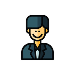 President, Employee, Worker Icon Logo Illustration Vector Isolated. Avatar, Character, and Profession Icon-Set. Suitable for Web Design, Logo, App, and UI. Editable Stroke and Pixel Perfect. EPS 10.