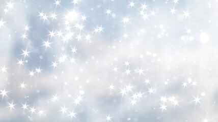 blue snowfall bokeh background, abstract snowflake background on blurred abstract blue