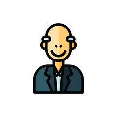 President, Employee, Worker Icon Logo Illustration Vector Isolated. Avatar, Character, and Profession Icon-Set. Suitable for Web Design, Logo, App, and UI. Editable Stroke and Pixel Perfect. EPS 10.