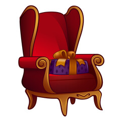 Christmas chair with gift