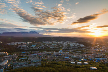 sunrise over the city