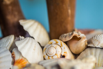 Skiathos island, Greece - June 28. 2020: Decorative details in a restaurant on the island of Skiathos-Greece 