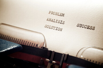Problem analysis solution and success