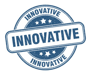 innovative stamp. innovative label. round grunge sign