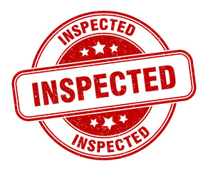 inspected stamp. inspected label. round grunge sign