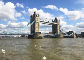 London Tower Bridge in River Thames England, UK