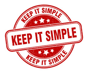 keep it simple stamp. keep it simple label. round grunge sign