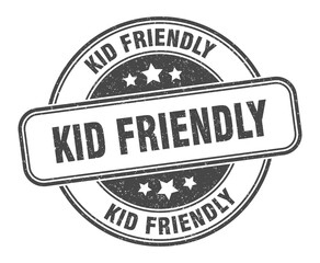 kid friendly stamp. kid friendly label. round grunge sign