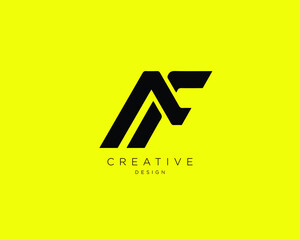 Creative and Minimalist Letter AF Logo Design Using letters A and F , AF Monogram