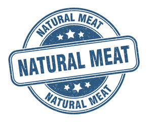 natural meat stamp. natural meat label. round grunge sign