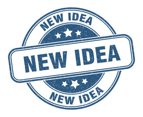 new idea stamp. new idea label. round grunge sign