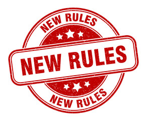 new rules stamp. new rules label. round grunge sign