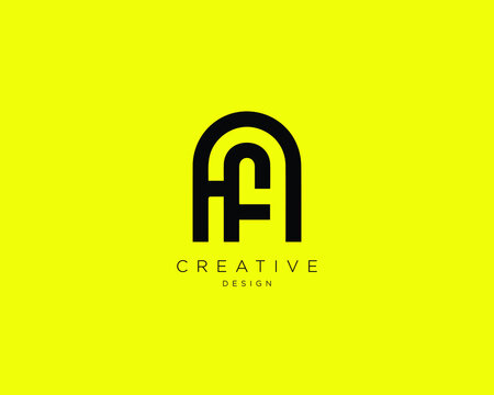 Creative and Minimalist Letter HF Logo Design Using letter H and F , HF Monogram