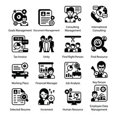 
Pack of Human Resources Solid Icons
