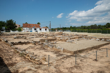 The north quarter of the city "The Panathenaic Quarter" Eretria, Euboea, Greece.
