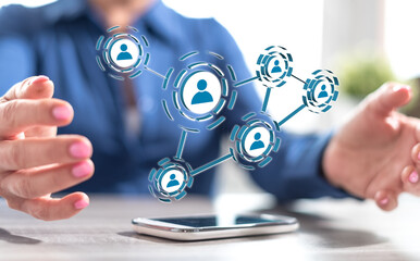 Concept of social media and teamwork