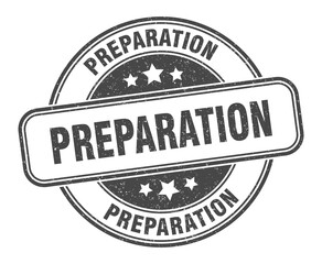 preparation stamp. preparation label. round grunge sign
