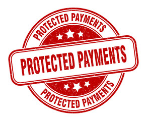 protected payments stamp. protected payments label. round grunge sign