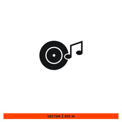 Icon vector graphic of disc music, good for template