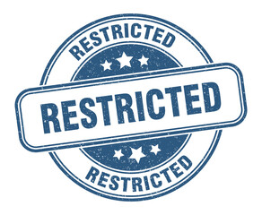 restricted stamp. restricted label. round grunge sign