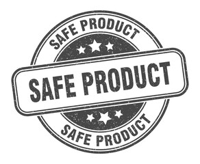 safe product stamp. safe product label. round grunge sign