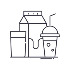 Beverages icon, linear isolated illustration, thin line vector, web design sign, outline concept symbol with editable stroke on white background.