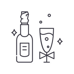 Beverage party icon, linear isolated illustration, thin line vector, web design sign, outline concept symbol with editable stroke on white background.