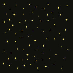Astrology night sky illustration. Fairy stars in the dark sky pattern
