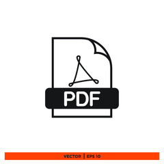 Icon vector graphic of PDF format file