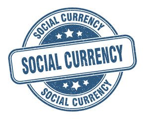 social currency stamp. social currency label. round grunge sign