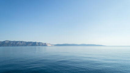 Evia island, Greece - June 28. 2020: Panorama of the tourist island of Skiathos in Greece