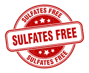 sulfates free stamp. sulfates free label. round grunge sign