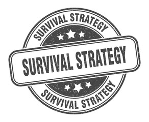 survival strategy stamp. survival strategy label. round grunge sign