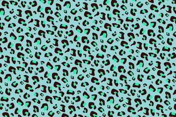 leopard seamless pattern  on blue background.