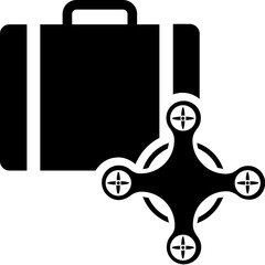 
Quadcopter box, drone delivery glyph icon 
