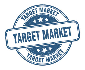target market stamp. target market label. round grunge sign